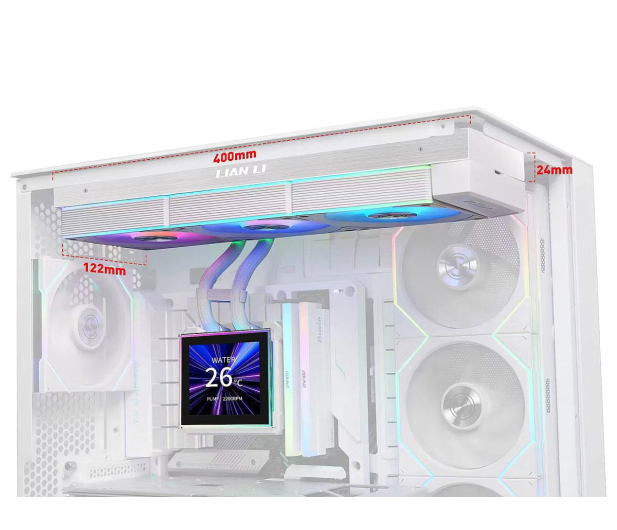 Lian Li HydroShift II LCD-S 360CL RGB LCD White 3x120mm - 1486802 - zdjęcie 5